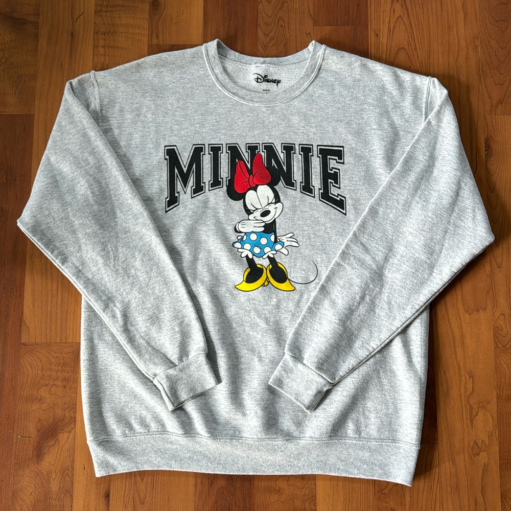 Disney Minnie Mouse Crewneck Grey Sweater